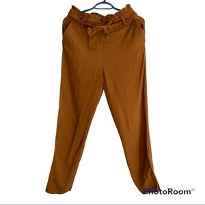 ZARA Mustard Belted Trousers Size XS